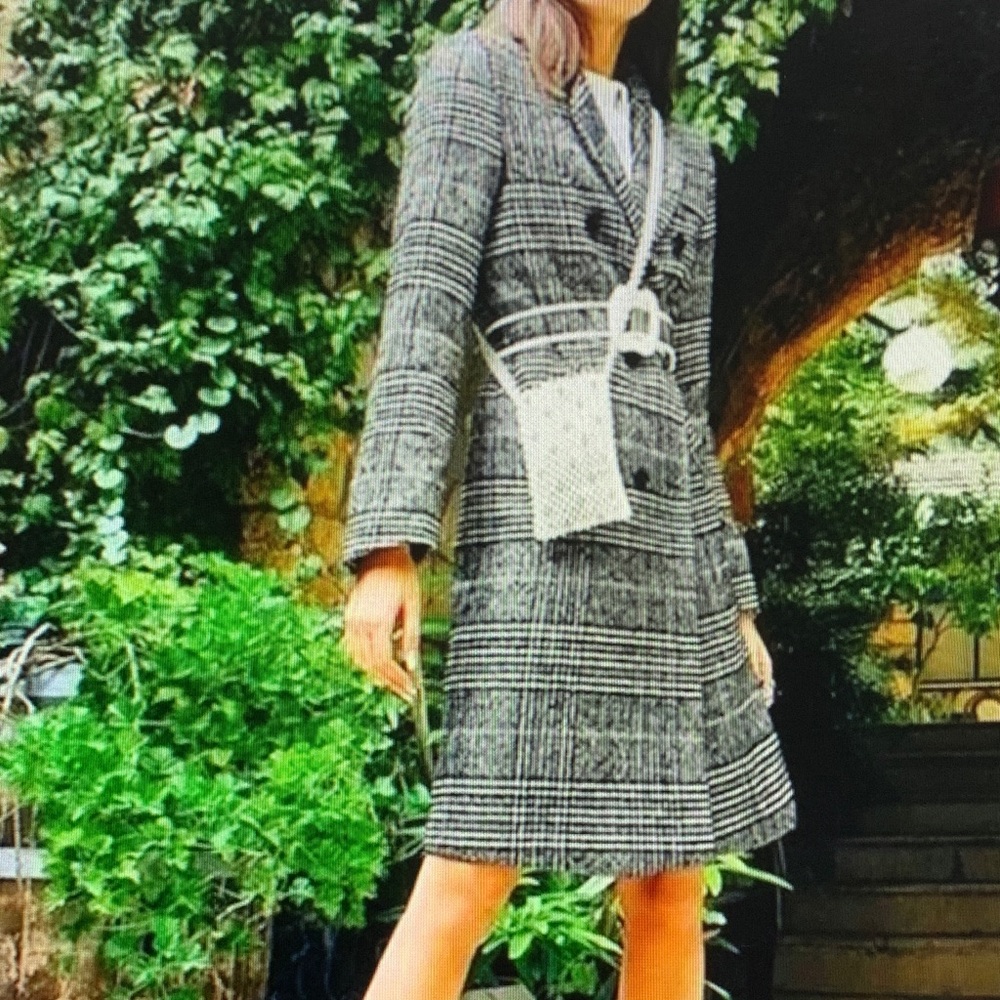 Plaid Double-Breasted Women's Coat